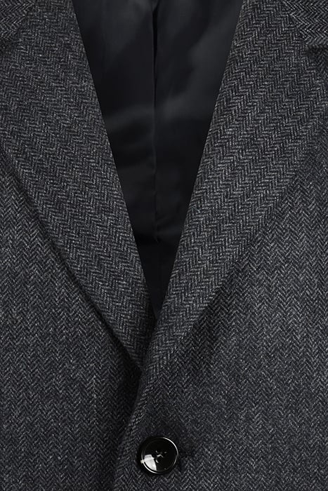 WOOL HERRINGBONE OVER COAT DARK GREY MELANGE 3