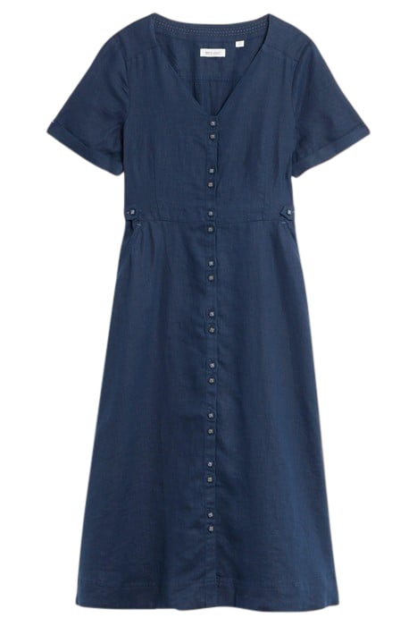 IVY LINEN MINI DRESS DARK NAVY 1