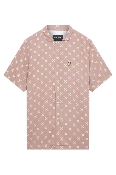 SHUTTLE PRINT REVERE COLLAR SHIRT HUTTON PINK 4