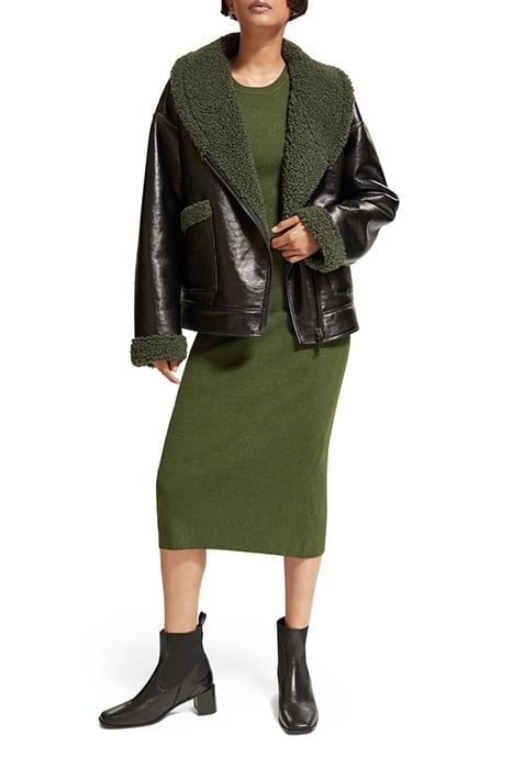 FAUX SHEARLING JACKET EVENING BLACK 6