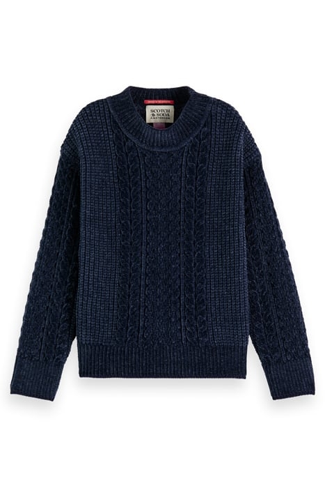 GIRLS CHENILLE CABLE KNIT PULLOVER NIGHT 4