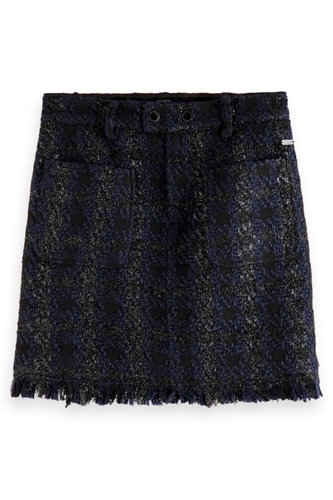 BOUCLE TWEED CHECK HIGH RISE MINI SKIRT NIGHT LUREX HOUNDSTO 4