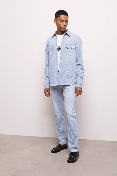 JEAN RAYÉ BLEU COUPE DROITE BLUE DENIM 4