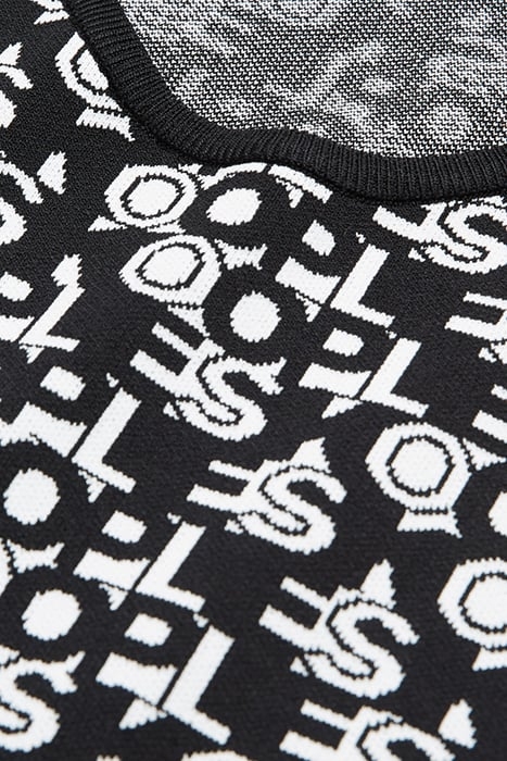 ROBE EN LAINE COURTE AVEC JACQUARD ALL OVER LOGO BLACK WHITE 7