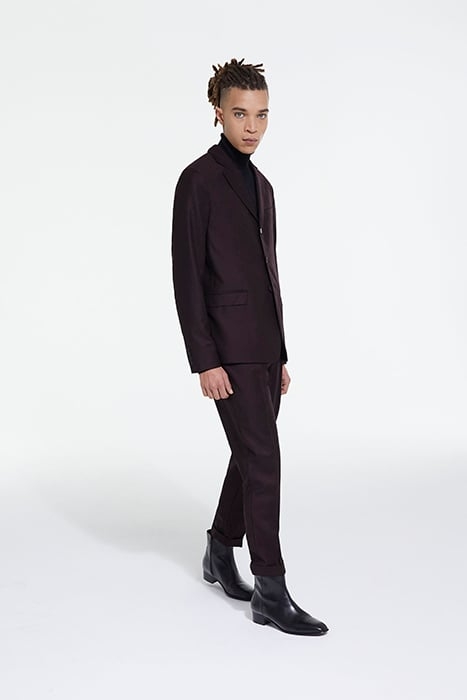 VESTE COSTUME EN LAINE POCHES RABATS BURGUNDY 3