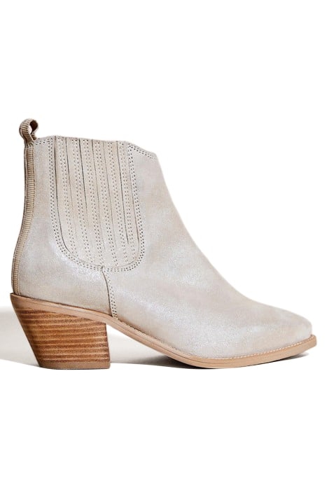 CHERRY WESTERN ANKLE BOOT PEWTER METALLIC 1