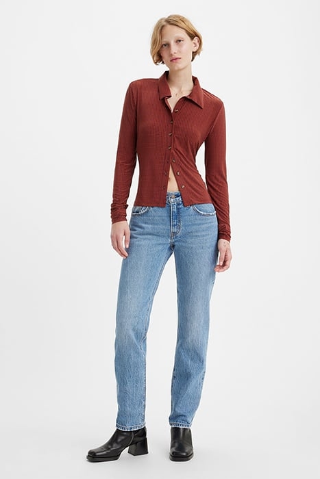 MIDDY STRAIGHT JEANS RED 1