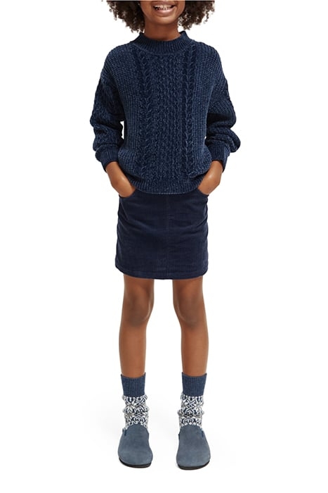 GIRLS CHENILLE CABLE KNIT PULLOVER NIGHT 3