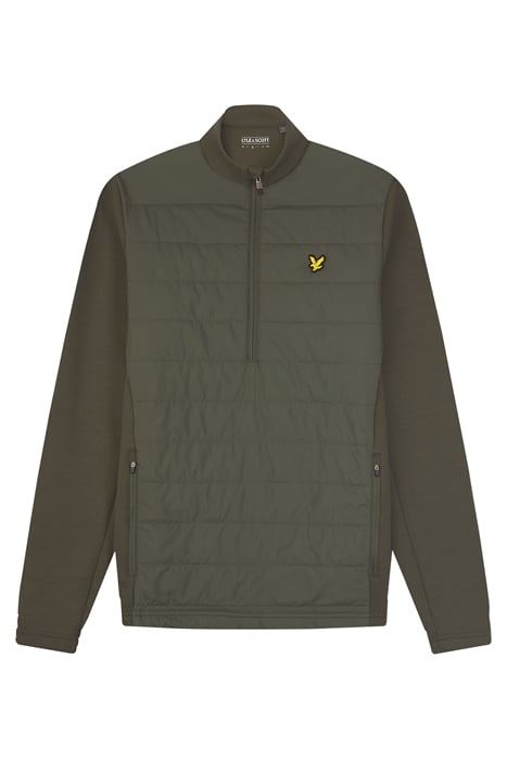 BAFFLE QUILTED QUARTER ZIP MIDLAYER CACTUS GREEN 4