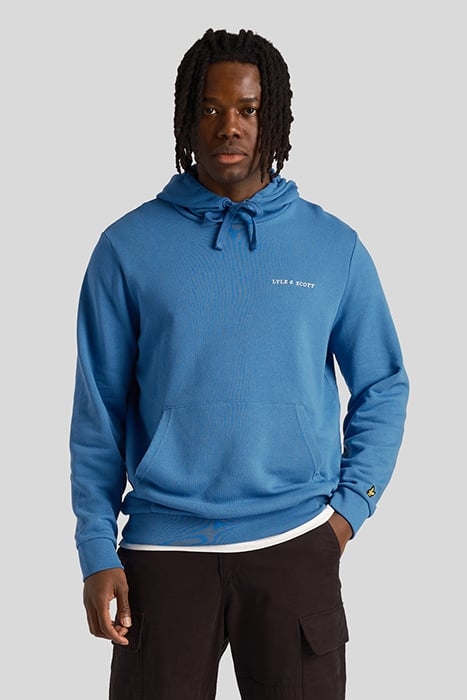 LOOPBACK EMBROIDERED HOODIE SPRING BLUE 1