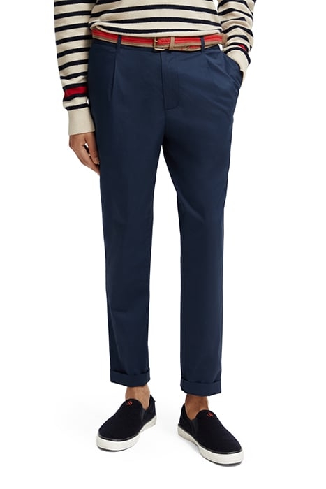 BLAKE - STRETCH POPLIN PLEATED CHINO STEEL 1