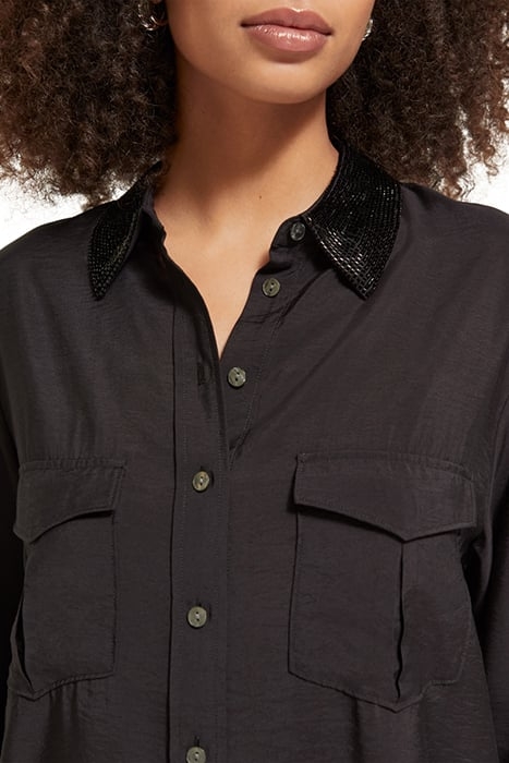RELAXED FIT SHIRT WITH BEADED COLLAR AND CHEST POCKETS EVENI 6