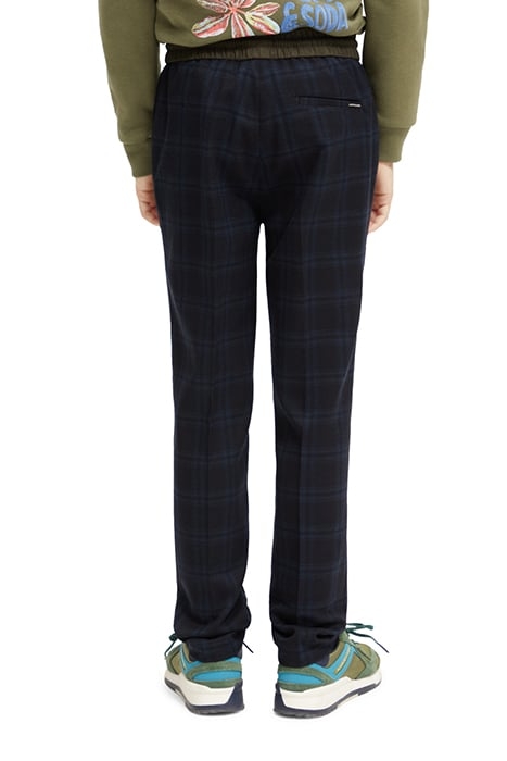 BOYS RELAXED SLIM-FIT YARN-DYED CONTRAST WAISTBAND PANTS NIG 2