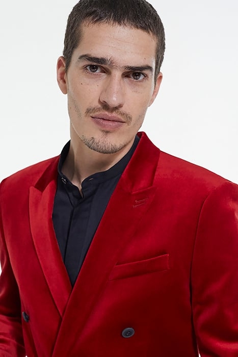 VESTE VELOURS CROISEE RED 6