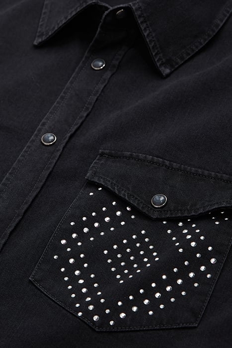 CHEMISE WESTERN BLACK DENIM AVEC STUD BLACK WASHED 2
