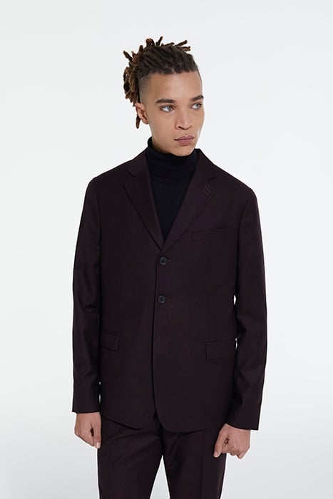 VESTE COSTUME EN LAINE POCHES RABATS BURGUNDY 1