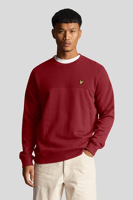 TEXTURED CREW NECK SWEATSHIRT BURGUNDY GLADE 1