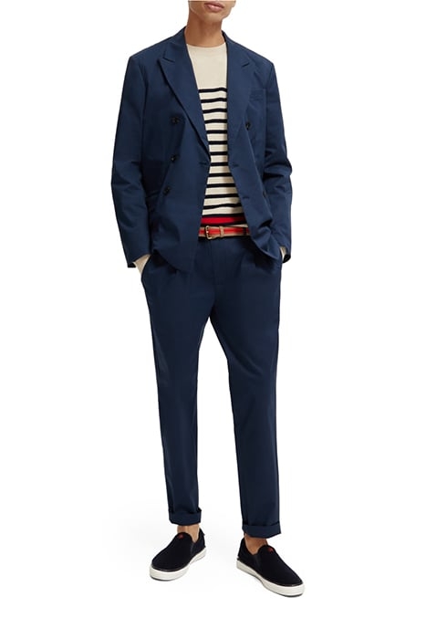 BLAKE - STRETCH POPLIN PLEATED CHINO STEEL 3