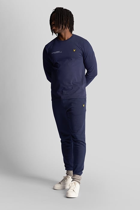 CO-ORDINATE PRINT PLAIN LONG SLEEVE T-SHIRT NAVY 3