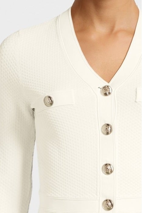 ORIONE STITCHED CARD PALE CARDIGAN PEARL 4