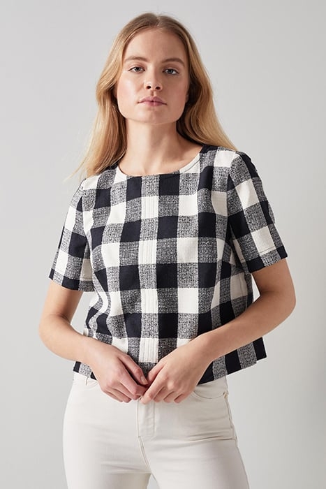 TW MAREN LARGE CHECK NAVY 1