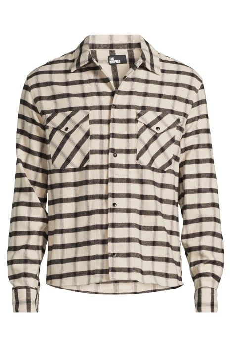 CHEMISE MANCHES LONGUES A CARREAUX BLACK BEIGE 3