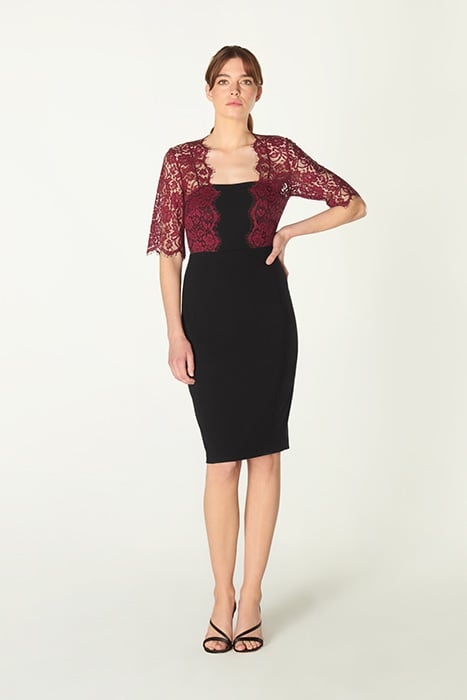 DR HOU LACE BODICE DRESS ROSE 1