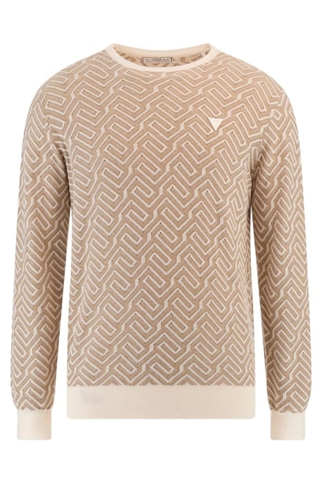 GUESS ECO CARL LS CN GEOMETRIC SALT AND KHAKI STORM 4