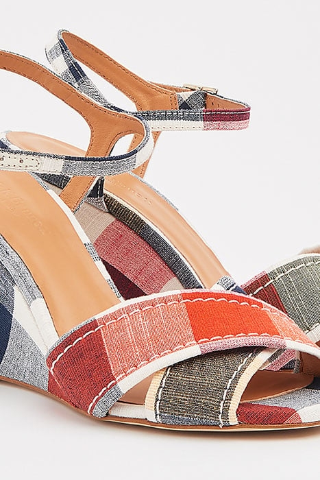 STELLA SUMMER CHECK WEDGE RED MULTI 2