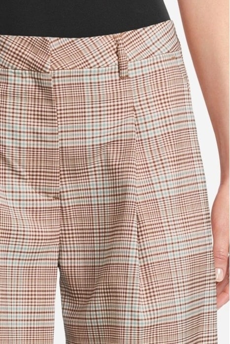 ROSE - PLEATED HIGH RISE WIDE LEG CHECK PANT PRINCE OF WALES 4