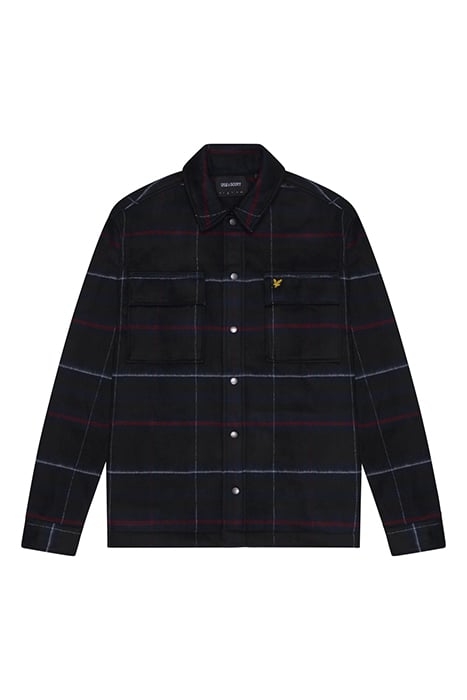 LYLE & SCOTT BRUSHED TARTAN OVERSHIRT MUDDY NAVY 4