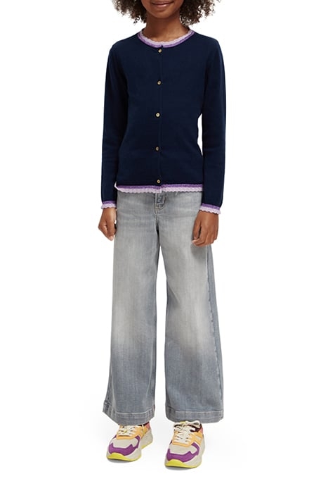 GIRLS LIGHTWEIGHT GLITTER TIPPING CARDIGAN NIGHT 3