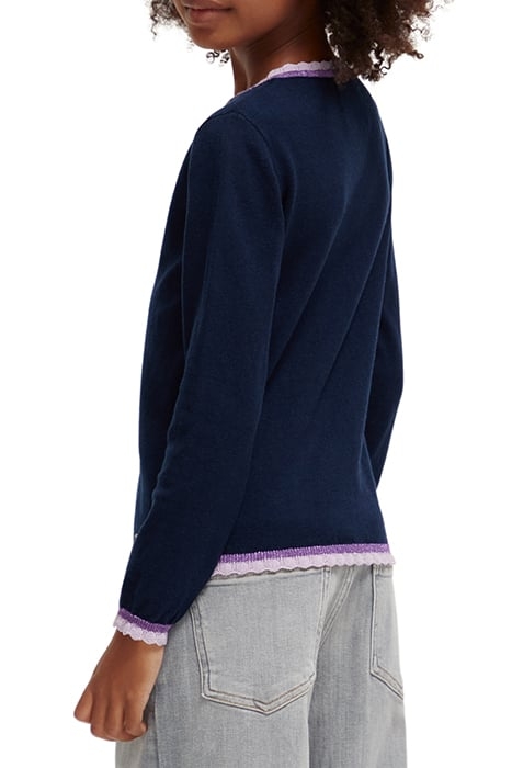 GIRLS LIGHTWEIGHT GLITTER TIPPING CARDIGAN NIGHT 2