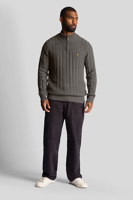 MOSS STITCH QUARTER ZIP JUMPER GUNMETAL 3