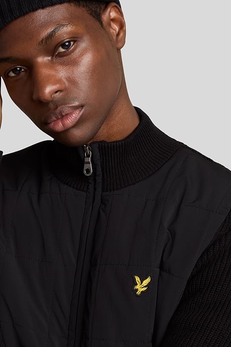 HYBRID TEXTURED ZIP THROUGH CARDIGAN JET BLACK 5