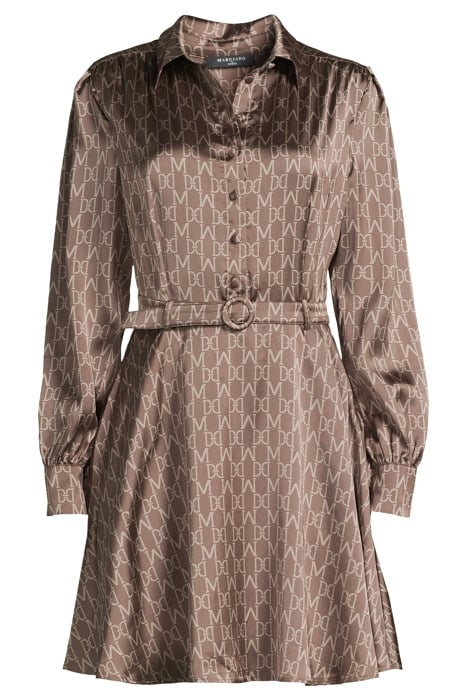 MELISSA PRINTED SHIRT MONOGRAM CHOCOLATE DRESS 3