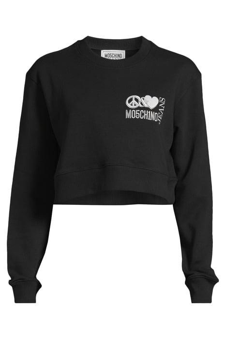 PEACE & LOVE LOGO CROPPED SWEATSHIRT BLACK 3