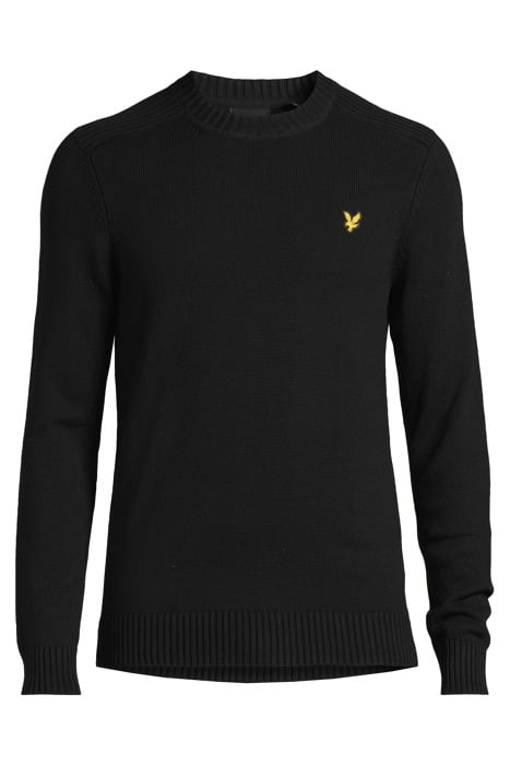 SHOULDER DETAIL CREW NECK KNIT JUMPER JET BLACK 4