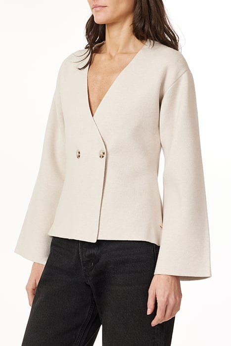 DOUBLE BREASTED FULL SLV CARDI OATMEAL HEATHER 5