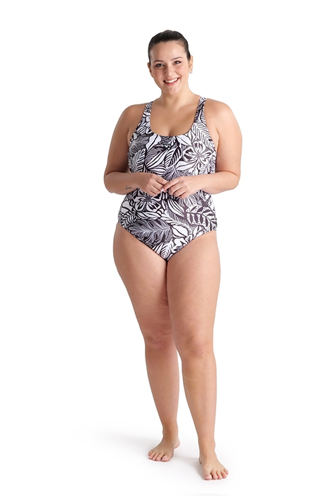 WOMEN'S SWIMSUIT SWIM PRO BACK ALLOVER P BLACK MULTI 3