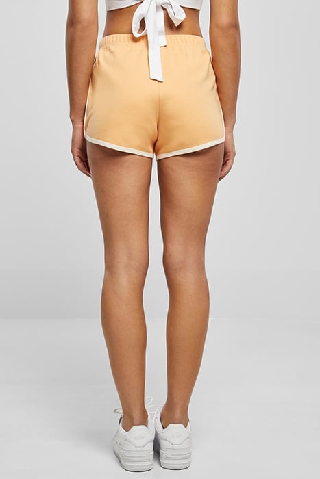 LADIES ORGANIC INTERLOCK RETRO HOTPANTS PALEORANGE/WHITESAND 2