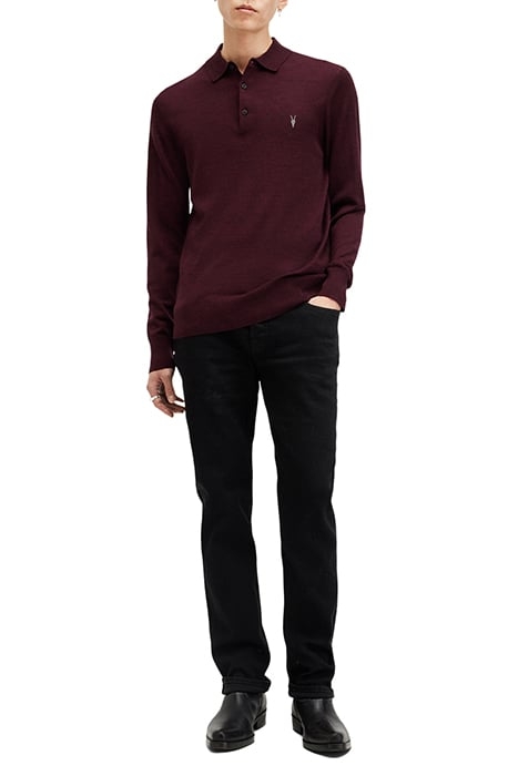 MODE MERINO LS POLO MARS RED 3