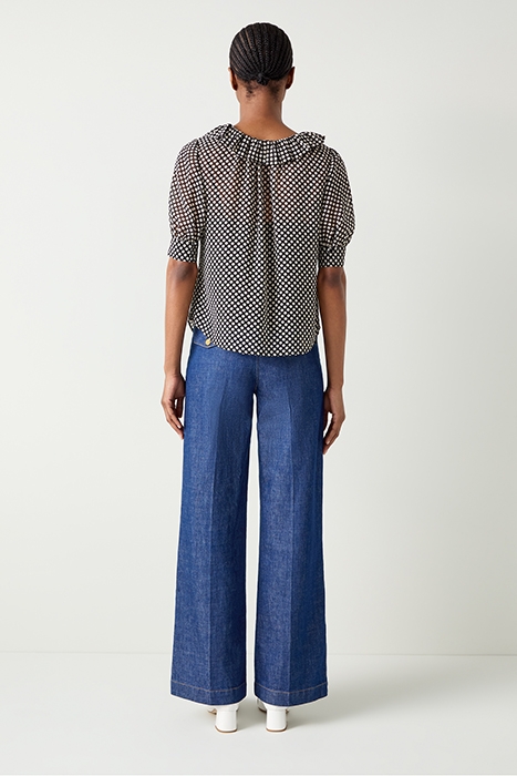 COCO POLKA BLOUS BLACK/CREAM 3