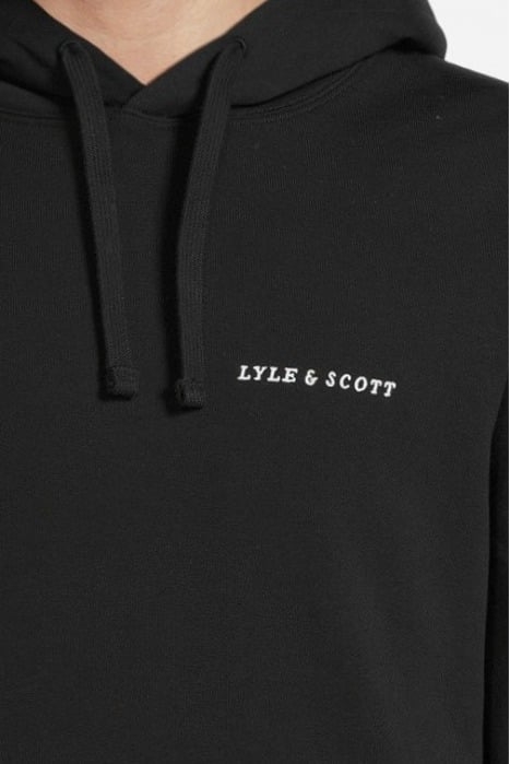EMBROIDERED HOODIE JET BLACK/ WHITE 4