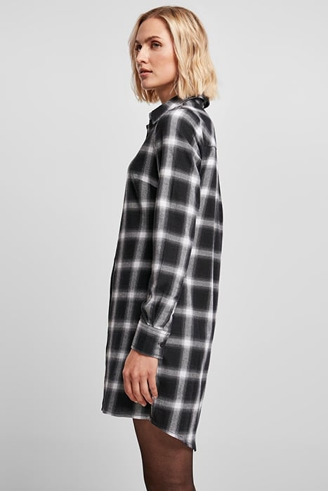 LADIES COTTON CHECK SHIRT DRESS BLACK/WHITE 6