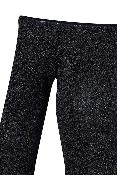 LADIES OFF SHOULDER LONGSLEEVE GLITTER DRESS BLACK 8