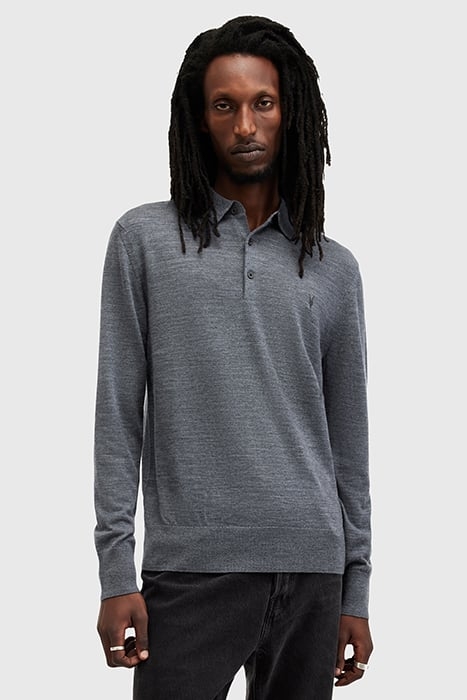 MODE MERINO LS POLO SMITH BLUE 1