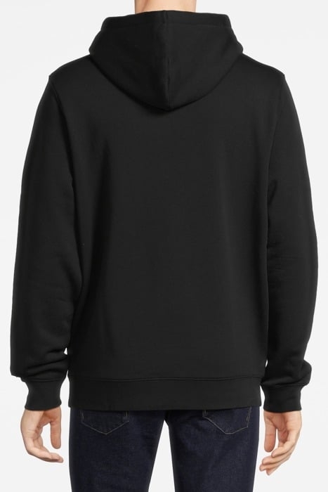 EMBROIDERED HOODIE JET BLACK/ WHITE 2