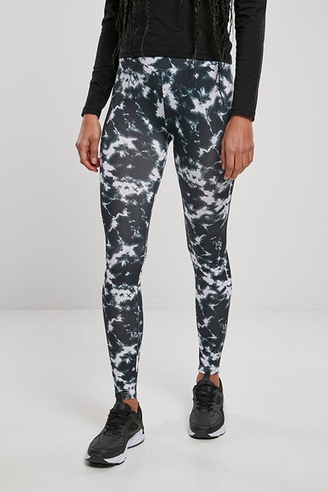 LADIES TIE DYE LEGGINGS BLACK/WHITE 1