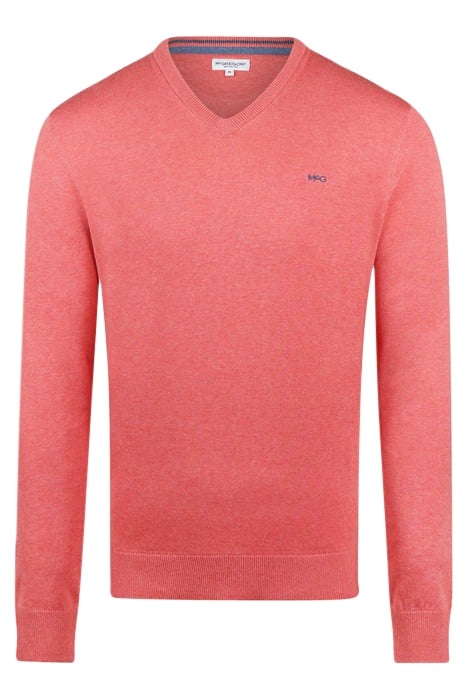 V-NECK SWEATER CORAL RED 4